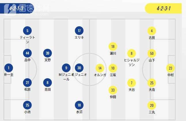 横滨水手VS柏太阳神首发